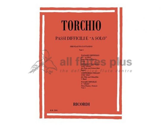 Torchio Difficult Passages for solo flute and piccolo volume 1-Ricordi