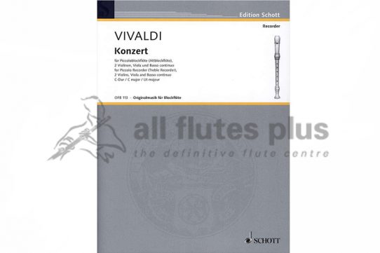 Vivaldi Piccolo Concerto in C Major-Piccolo and Piano-Schott