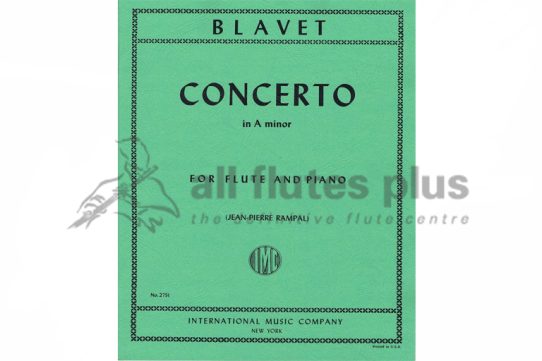 Blavet Concerto in A minor for Flute & Piano-Edition Rampal