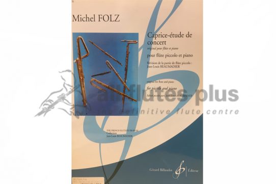 Folz Caprice-Etude de Concert-Piccolo and Piano-Billaudot