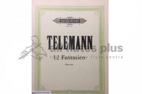 Telemann 12 Fantasien for Flute Solo-Edition Peters