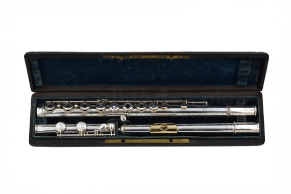 Louis Lot Earliest Complete Handmade Flute with Gold Lip and Riser-C9039 