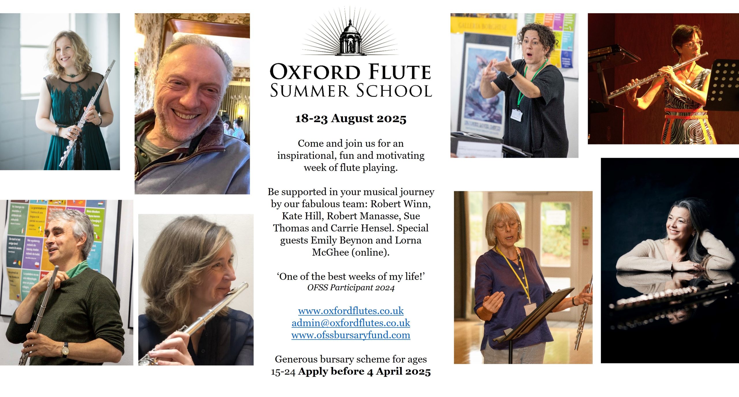 Oxford Flute Summer School 19th-23rd August 2025