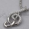 Sterling Silver Treble Clef & Stones Pendant