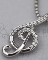 Sterling Silver Treble Clef & Stones Pendant