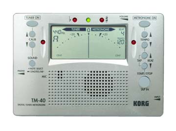 Korg TM50 Silver Chromatic Combo Tuner and Metronome